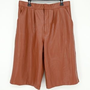 Abercrombie‎ & Fitch Faux Leather Culotte High Waist Pleated Wide Leg Small NWOT
